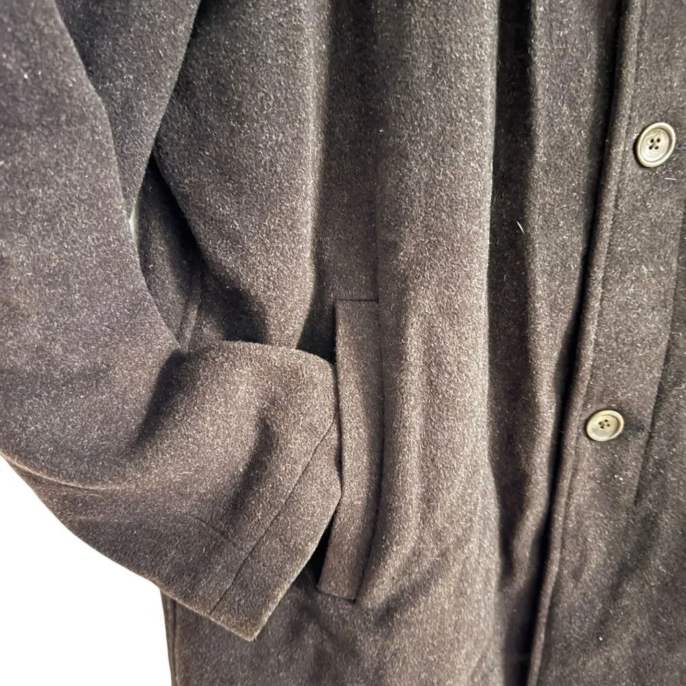 Banana Republic Men's Size XL Wool Cashmere Blend Over Coat Mid Length Button
